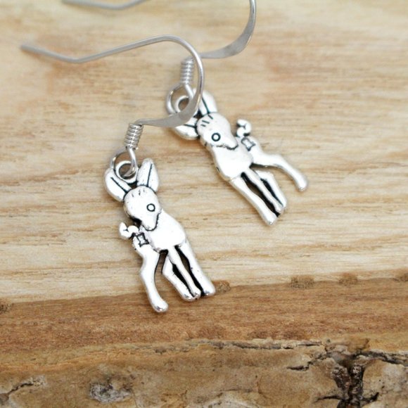 Tiny Deer Charm Earrings - Picture 4 of 8